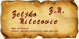 Željko Miletović vizit kartica